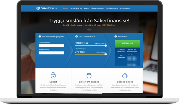 säkerfinans skärm