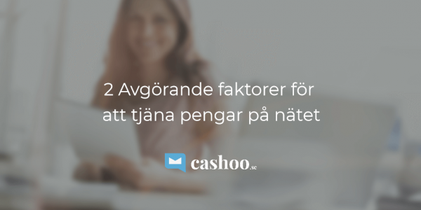 2 avgörande faktorer för att tjäna pengar online